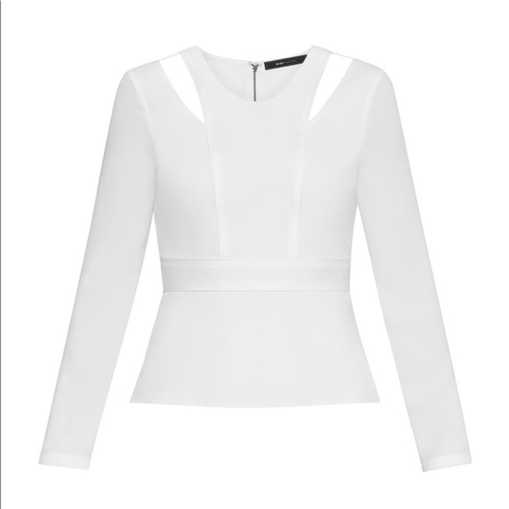 BCBGMaxAzria White Long Sleeve Blouse
